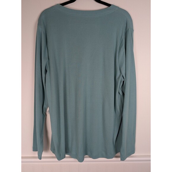 Hastings & Smith Womens Top Size 3X Green Pull Over Long Sleeve V Neck Knit - Picture 5 of 8